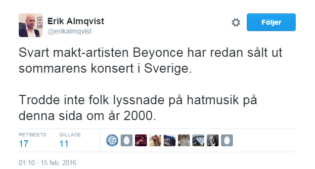 Almqvist om Beyonces världsturne - trodde folk slutat lyssna på hatmusik
